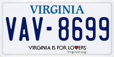 VA license plate VAV8699