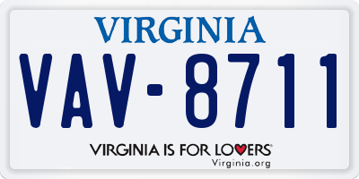 VA license plate VAV8711
