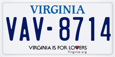 VA license plate VAV8714