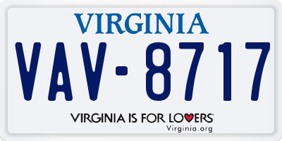 VA license plate VAV8717