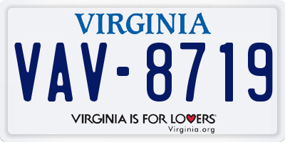 VA license plate VAV8719