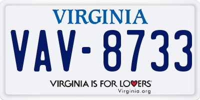 VA license plate VAV8733