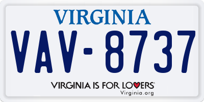 VA license plate VAV8737