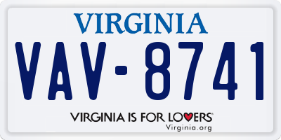 VA license plate VAV8741