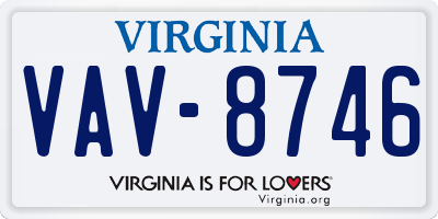 VA license plate VAV8746