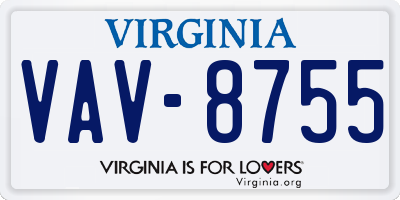 VA license plate VAV8755