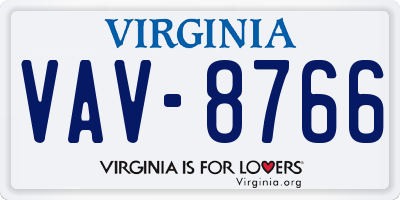 VA license plate VAV8766