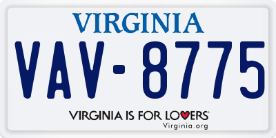 VA license plate VAV8775