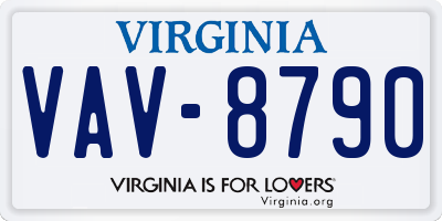 VA license plate VAV8790
