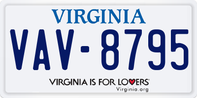 VA license plate VAV8795