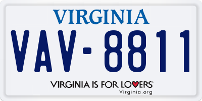 VA license plate VAV8811