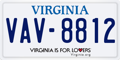 VA license plate VAV8812