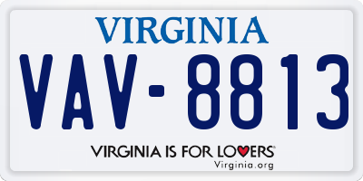VA license plate VAV8813