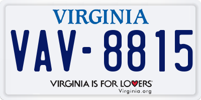 VA license plate VAV8815