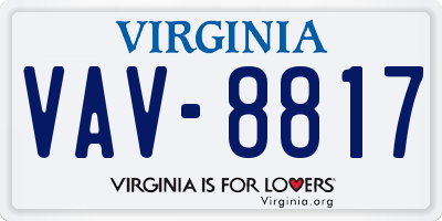 VA license plate VAV8817