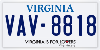 VA license plate VAV8818