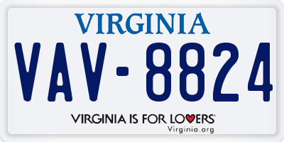 VA license plate VAV8824