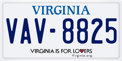 VA license plate VAV8825