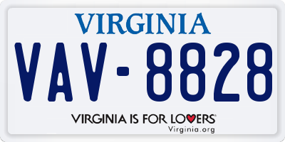 VA license plate VAV8828