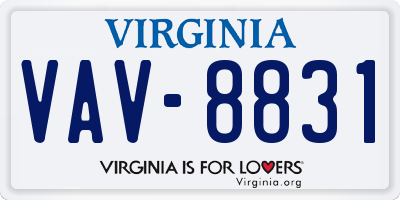 VA license plate VAV8831