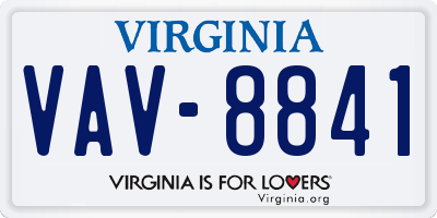VA license plate VAV8841