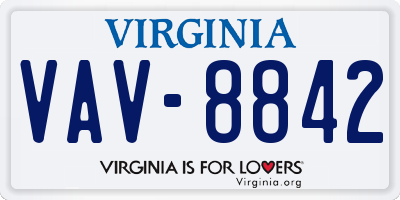 VA license plate VAV8842