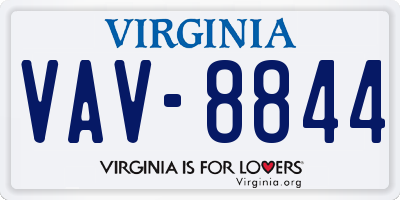 VA license plate VAV8844