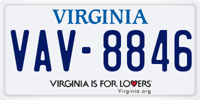 VA license plate VAV8846