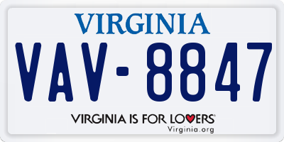 VA license plate VAV8847