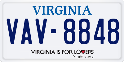VA license plate VAV8848