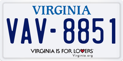 VA license plate VAV8851