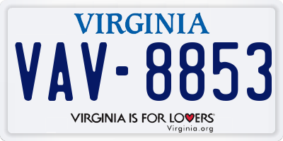 VA license plate VAV8853