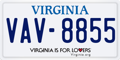 VA license plate VAV8855