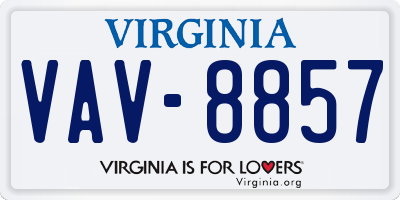 VA license plate VAV8857