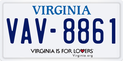 VA license plate VAV8861