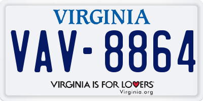 VA license plate VAV8864