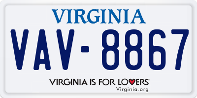 VA license plate VAV8867