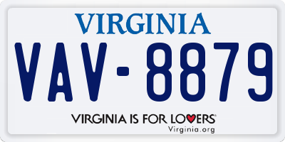 VA license plate VAV8879