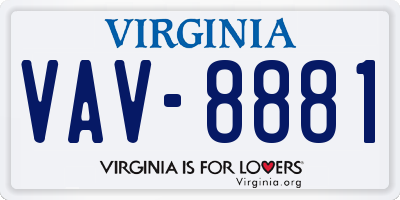 VA license plate VAV8881