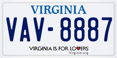 VA license plate VAV8887