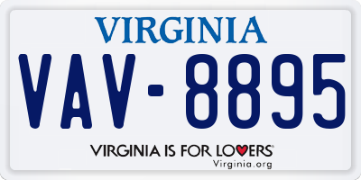 VA license plate VAV8895