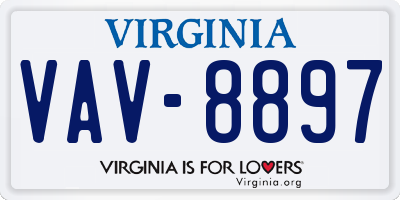 VA license plate VAV8897