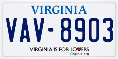 VA license plate VAV8903