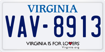 VA license plate VAV8913