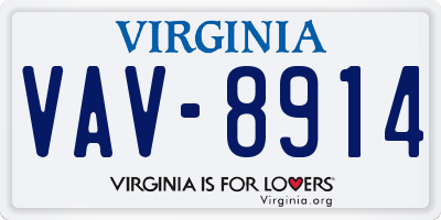 VA license plate VAV8914