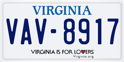 VA license plate VAV8917