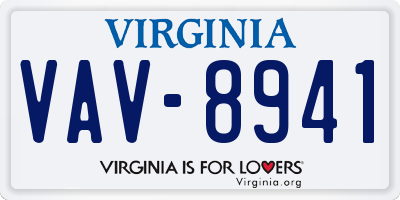 VA license plate VAV8941
