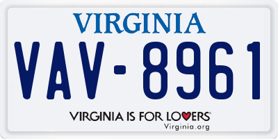 VA license plate VAV8961