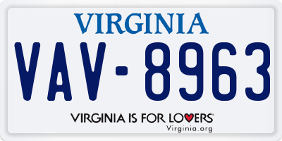 VA license plate VAV8963