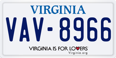VA license plate VAV8966